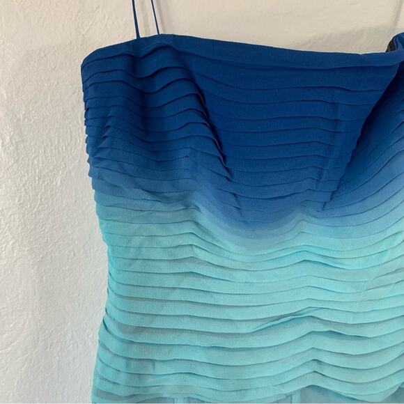 T by Tadashi Vintage Y2K Silk Ombre Handkerchief Hem Dress - Picture 6 of 16